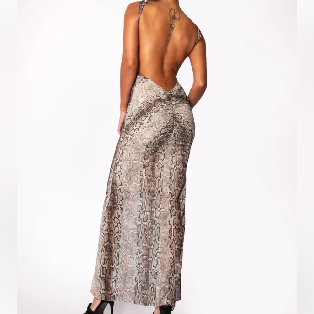 NWT Jaded Rose Inila backless Snake print Maxi Dress Sz US 2/ UK 6